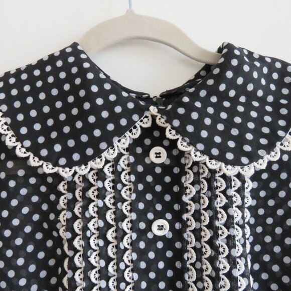 VINTAGE PANTEL 70's Prairie Peasant Cottagecore Floral Polka Dot Maxi Dress - Picture 7 of 16